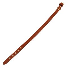 Tengri Handmade Deri Köpek Tasması Açık Kahve M (36-45CM) Cl-Te-T-M