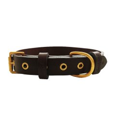Tengri Handmade Deri Köpek Tasması Kahverengi L (46-55 CM) Cl-Te-Br-L