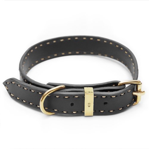 Horus Handmade Deri Köpek Tasması Siyah L (46-55 CM) Cl-Ho-Bl-L