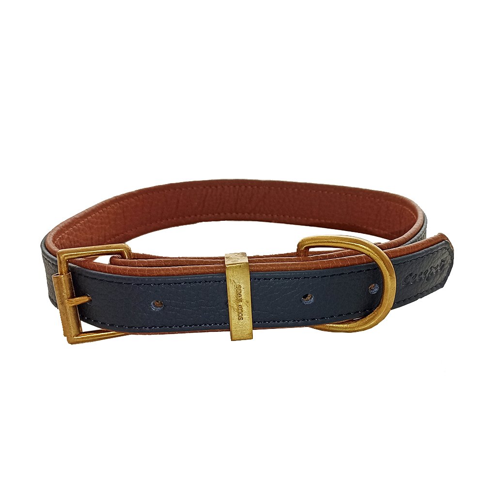 Baldur Handmade Deri Köpek Tasması Mavi M (36-45CM) Cl-Ba-B-M